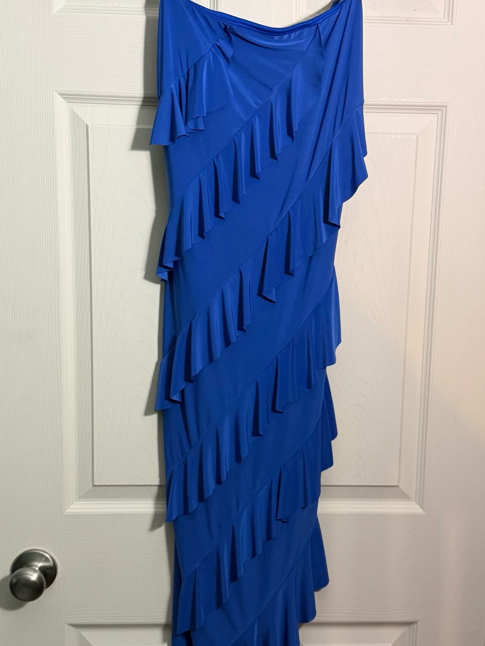 Lovely Day Royal Blue Ruffle Spaghetti Strap Dress